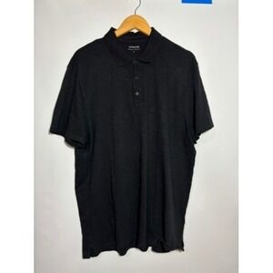 Vince Men's XL Black 100% Cotton Short Sleeve Polo Shirt Made in‎ Peru Golf